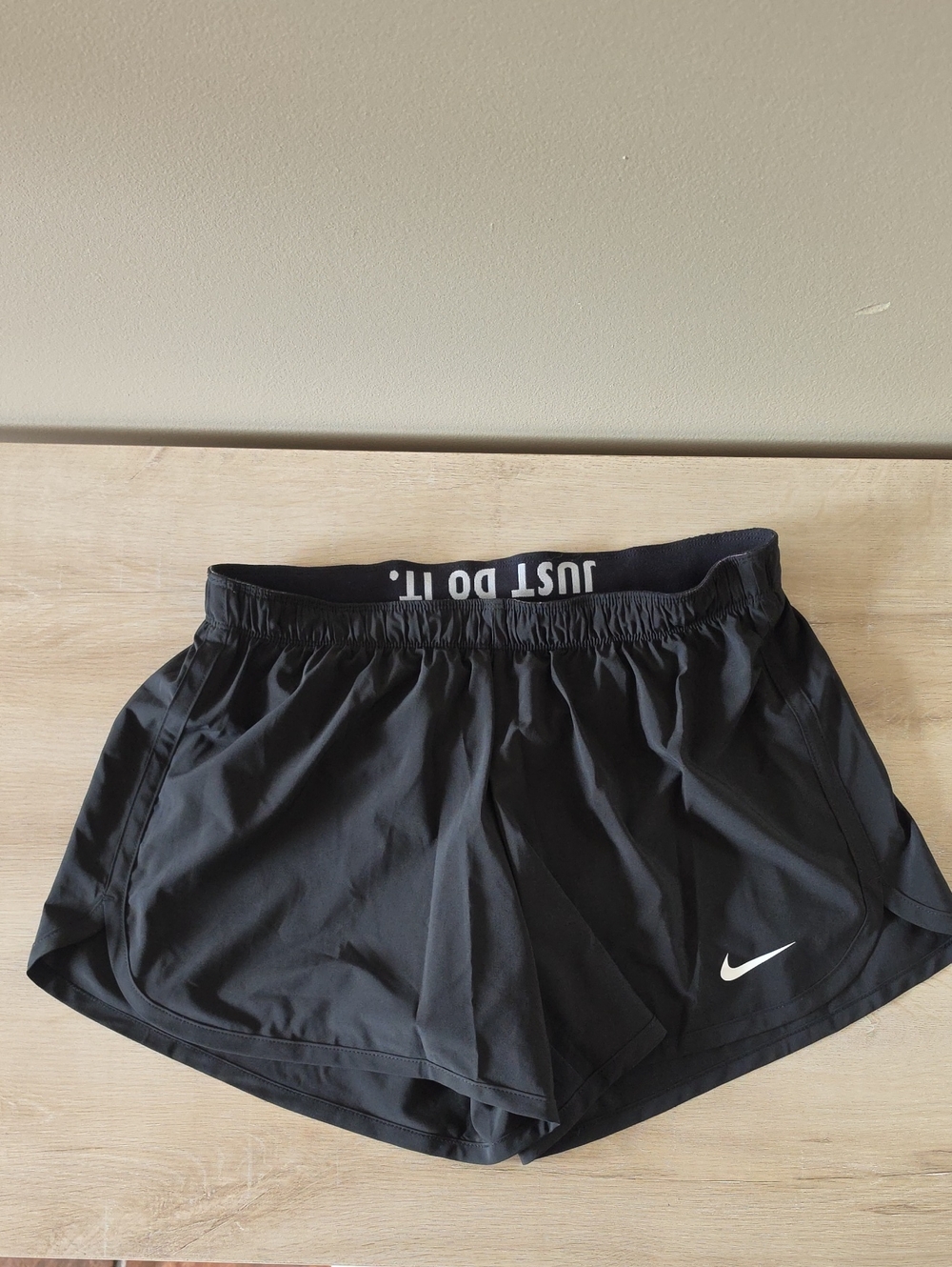 Nike Dri-FIT Black "Just Do It" 2-in-1 Running Shorts Lined - Size XL